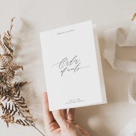 Modern bröllopsprogram-häfte med tidslinje kort