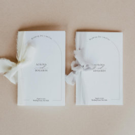 Modern bröllopsprogram-häfte med tidslinjeikoner hälsningskort