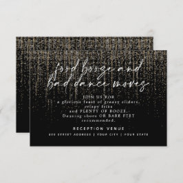 Modern Bröllopsreception Champagne Glitter Inbjudningar