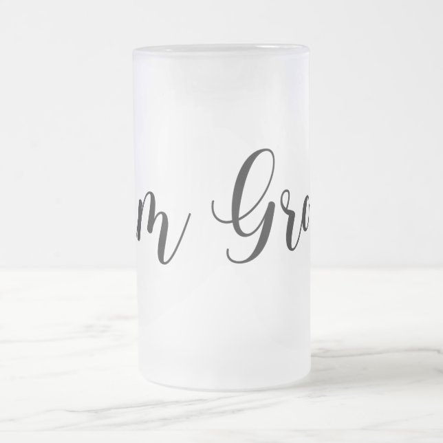 Modern Bröllopsteam Groom med Flatsbylledesign Frostat Ölglas (Center)
