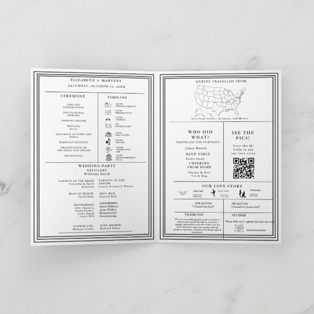 Modern Bröllopsvik Infografiskt Program (Inuti)