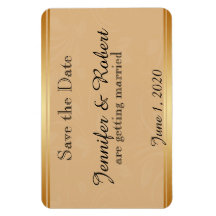 Modern Bronze Blommigt Bröllop spara datum