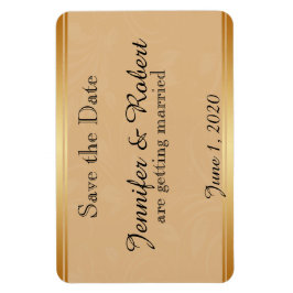 Modern Bronze Blommigt Bröllop spara datum Magnet