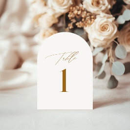 Modern Bronze Elegant bröllop Bordsnummer Card