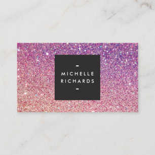 MODERN BRONZE-LILA OMBRE GLITTER Affärskort Visitkort