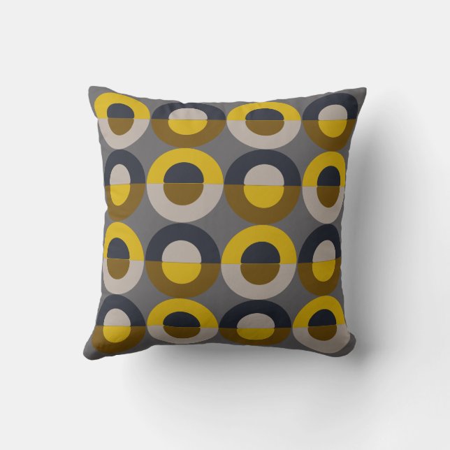 Modern Bronze Mustard Thunder i mitten av århundra Kudde (Baksida)