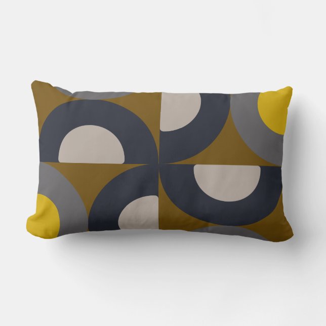 Modern Bronze Mustard Thunder i mitten av århundra Lumbarkudde (Framsida)