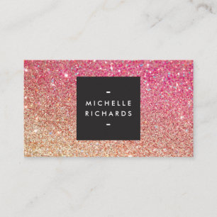 MODERN BRONZE-ROSA OMBRE GLITTER Affärskort Visitkort