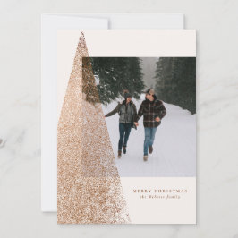 Modern bronze-spektakel Julgran ett foto Julkort