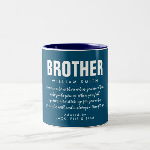 Modern Bror Citat Cool Blue Två-Tonad Mugg