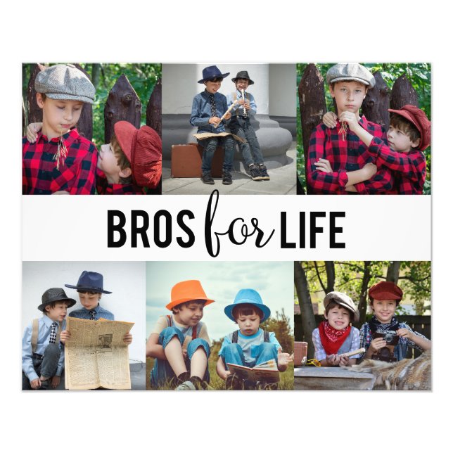 Modern Bros for Life Brothers Photo Collage Anpass Fototryck (Framsidan)