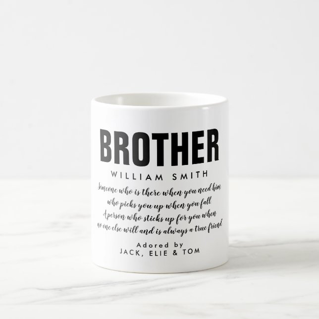 Modern Brother Quote Black and White Kaffemugg (Center)