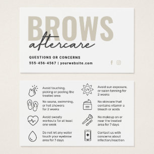 Modern Brow Artist Eftervårdsguide Kort