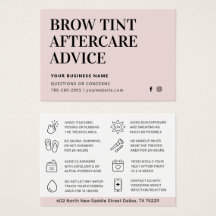 Modern Brow Tint Aftercare Instruktionskort