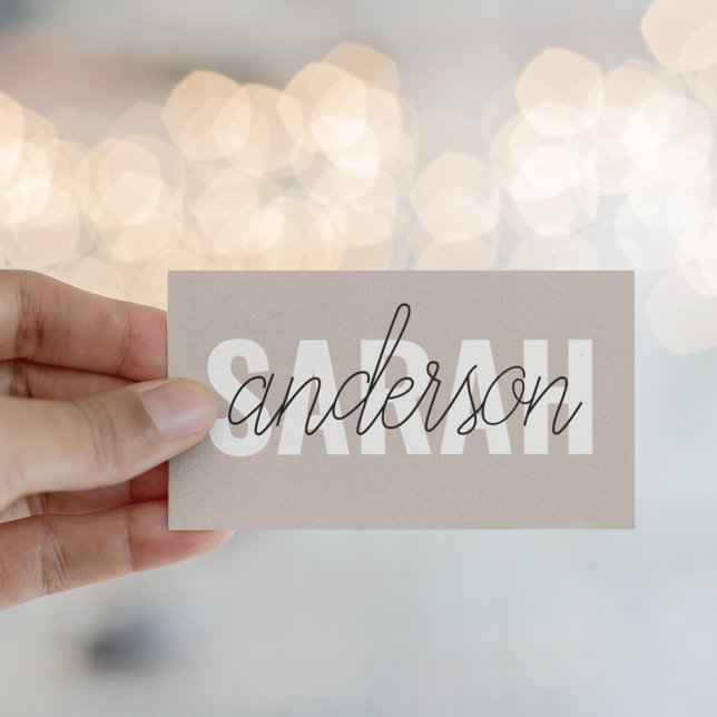 Modern Brown Beauty Personlig You Namn Visitkort (Skapare uppladdad)