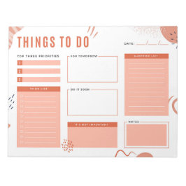 Modern Brown-Beige Sak to Do List Anteckningsblock