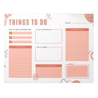 Modern Brown-Beige Sak to Do List Anteckningsblock