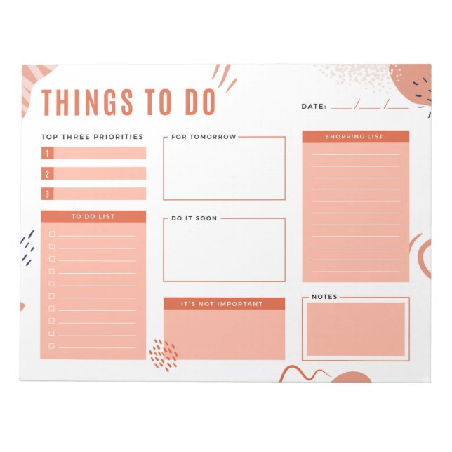 Modern Brown-Beige Sak to Do List Anteckningsblock (Framsida)