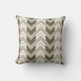Modern Brown, Beige, White Chevron Mönster Kudde