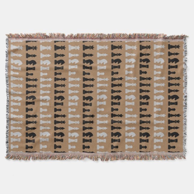 Modern Brown Chess Biet Game Mönster Filt (Framsidan)