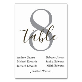 Modern  Brown Daytime Wedding Table Seating Chart  Bordsnummer