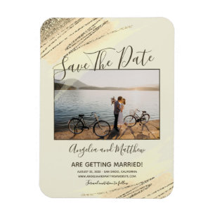 Modern Brown Guld Glitter Spark Spara - foto Magnet