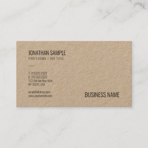 Modern Brown Kraft Papprare Professionell Elegant Visitkort