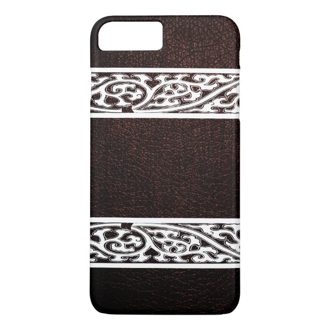Modern Brown Leather Case-Mate iPhone Skal (Baksida)