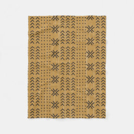 Modern Brown Mudcloth African Mönster Fleecefilt