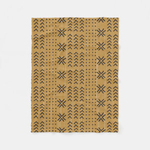 Modern Brown Mudcloth African Mönster Fleecefilt