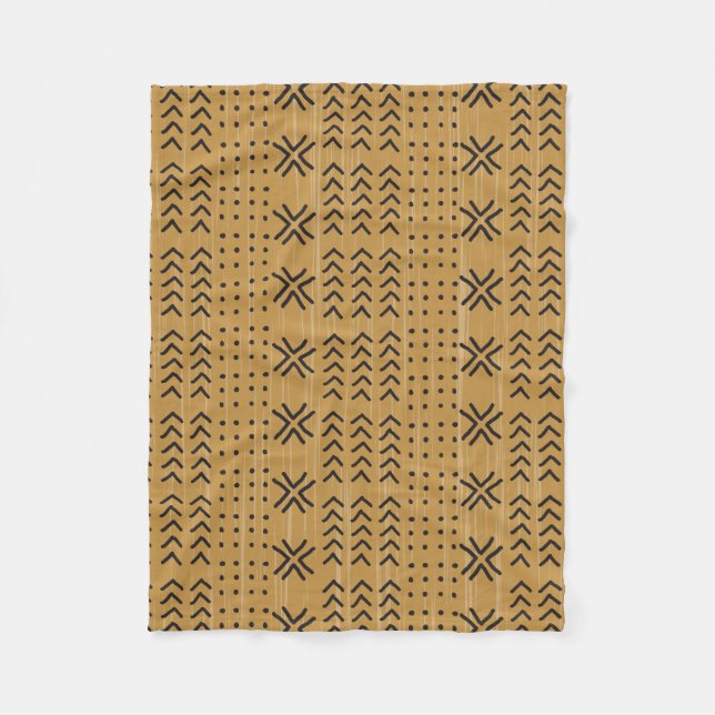 Modern Brown Mudcloth African Mönster Fleecefilt (Framsidan)