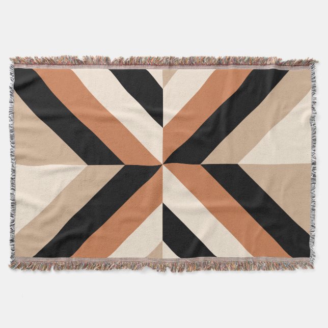 Modern Brown och Black Färg Block Filt (Framsidan)