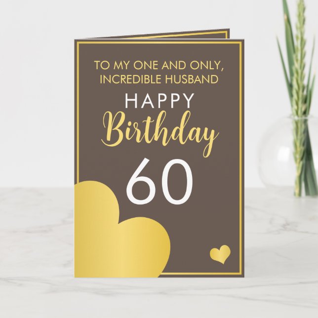 Modern Brown och Guld Make 60:e födelsedagen Kort (Framsida)