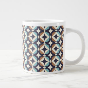 Modern Brown och Teal Mönster i mitten av århund Jumbo Mugg