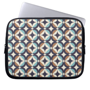 Modern Brown och Teal Mönster i mitten av århund Laptop Fodral
