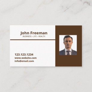 Modern Brown och White Insurance Agent Visitkort