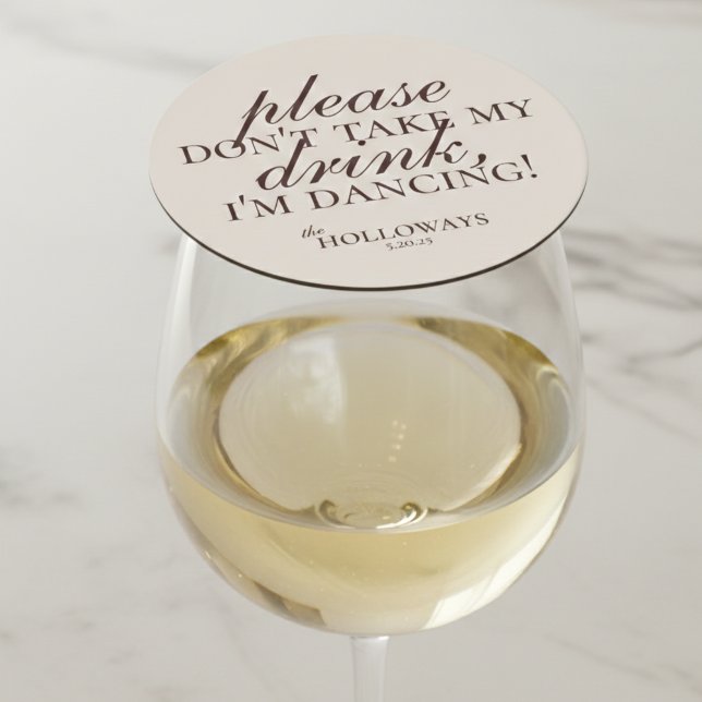Modern Brown Personlig Cocktail Hour Bröllop Underlägg Papper Rund (Modern Brown Personalized Cocktail Hour Wedding Round Paper Coaster)