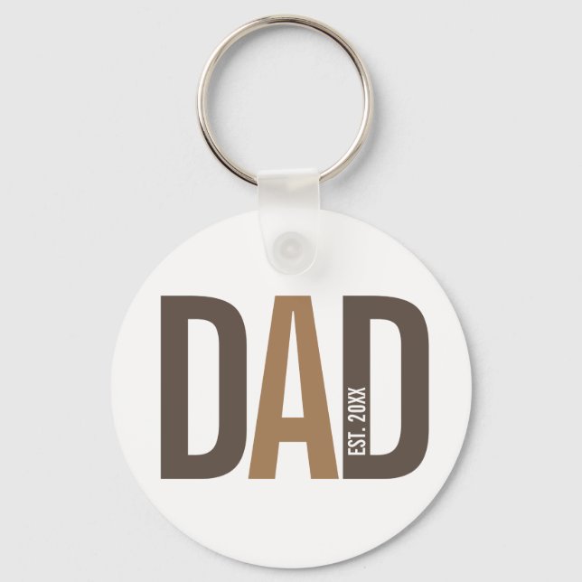 Modern Brown Personlig Pappa, etablerad Nyckelring (Framsida)
