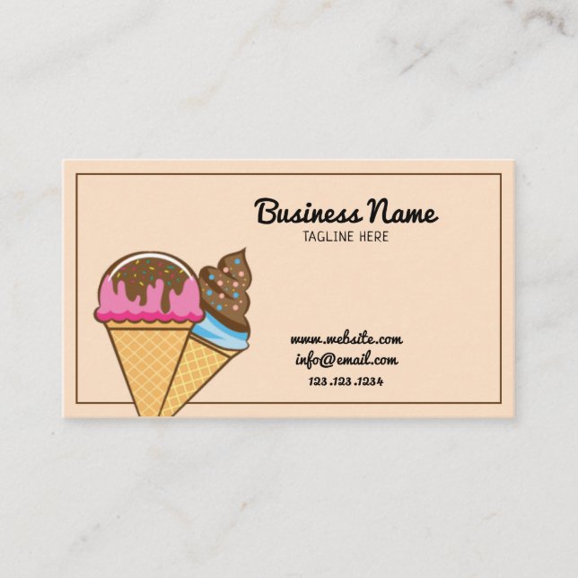 Modern Brown Sprinkles Ice Cream and Confectionery Visitkort (Framsida)