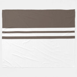 Modern Brown Twin White Tävla Rand Färg Block Fleecefilt