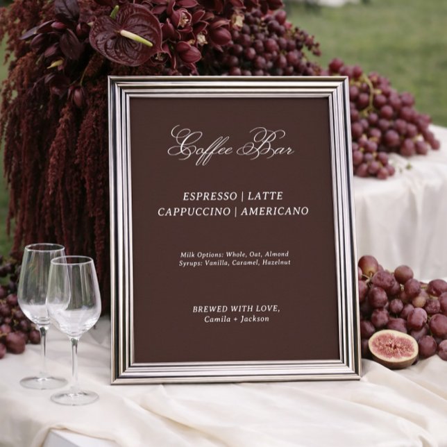 Modern Brown Wedding Coffee Bar  Poster (Skapare uppladdad)