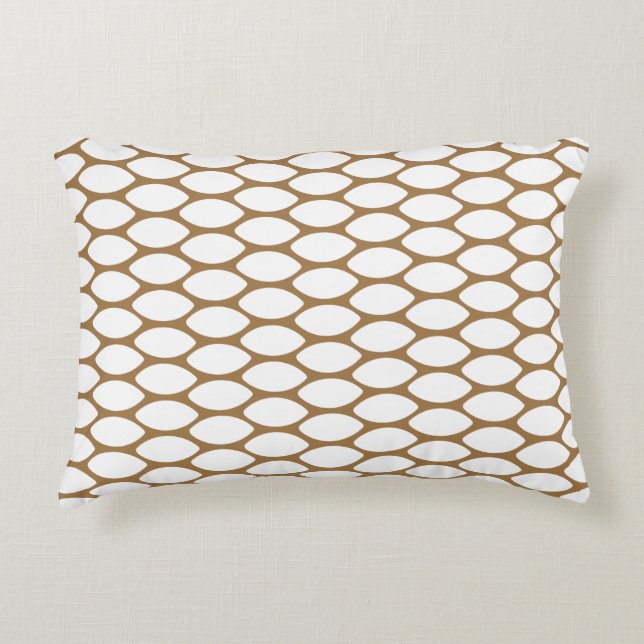 Modern Brown White Mönster accent Pillow Prydnadskudde (Framsidan)