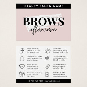 Modern Brows Aftercare PMU Brow Instructions Card Visitkort