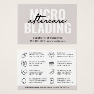 Modern Brows Aftercare PMU Brow Instructions Card Visitkort