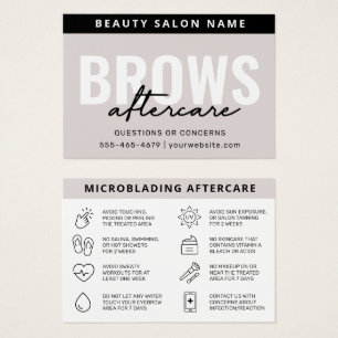 Modern Brows Aftercare PMU Brow Instructions Card Visitkort