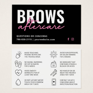Modern Brows Aftercare PMU Brow Instructions Card Visitkort