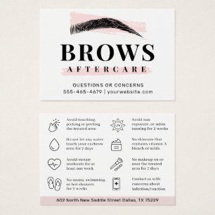 Modern Brows Aftercare PMU Brow Instructions Card Visitkort
