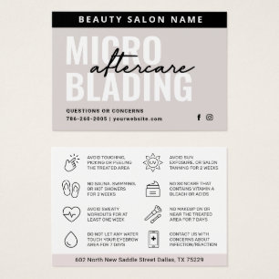 Modern Brows Aftercare PMU Brow Instructions Card Visitkort