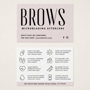 Modern Brows Aftercare PMU Brow Instructions Card Visitkort