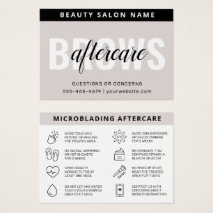 Modern Brows Aftercare PMU Brow Instructions Card Visitkort